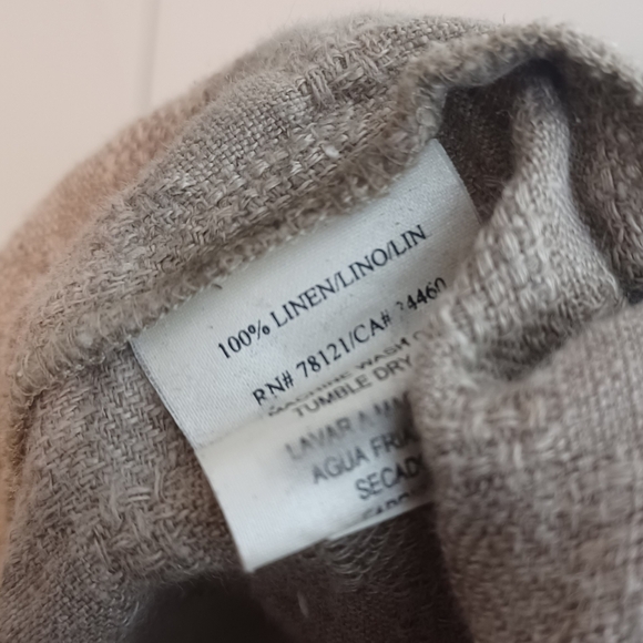 Eileen Fisher Vintage 100% Linen Textured Lagenlook Button Down Front Top - Picture 12 of 14